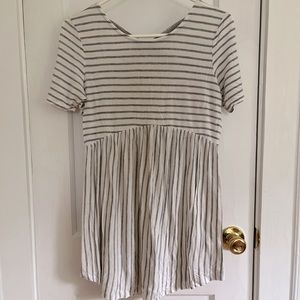 Grey Striped Crisscross Back Maternity Top